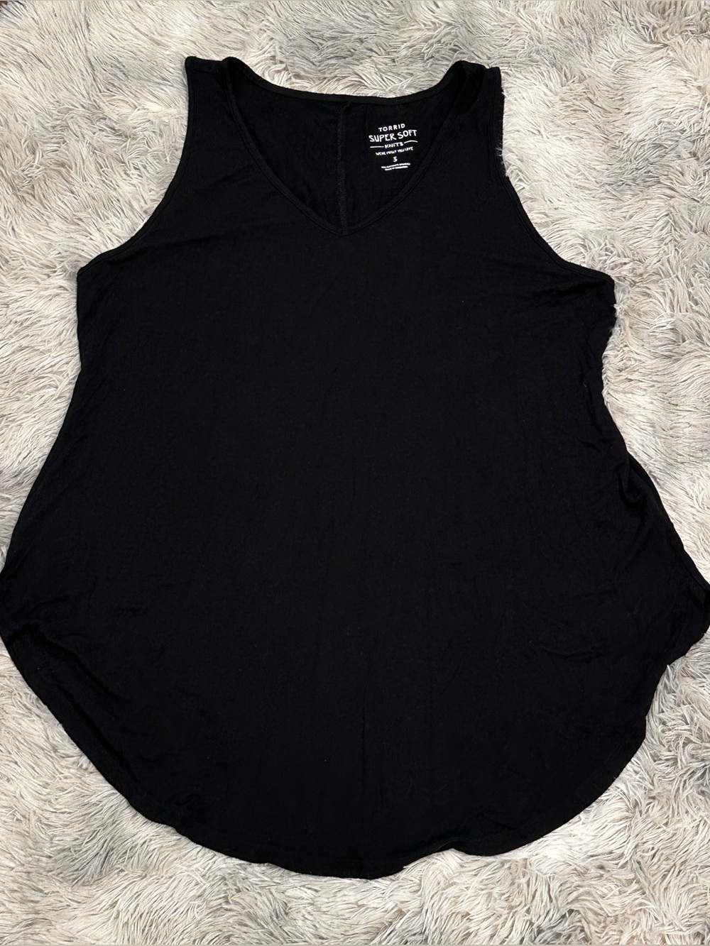 Torrid Black Super Soft Knit V-neck Tank - Picture 5 of 6